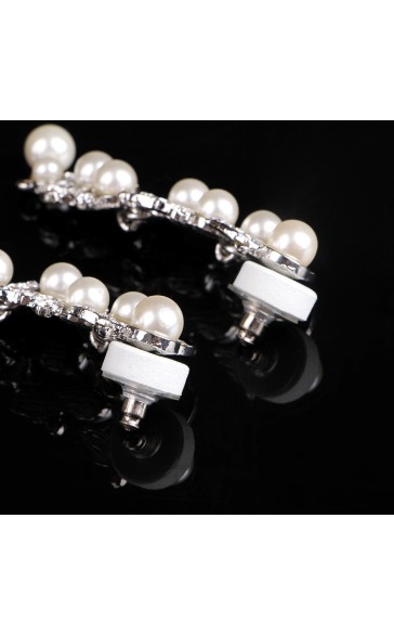 Ladies' Beautiful Alloy With Irregular Cubic Zirconia Earrings