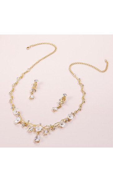 Ladies' Beautiful Alloy With Irregular Cubic Zirconia Jewelry Sets