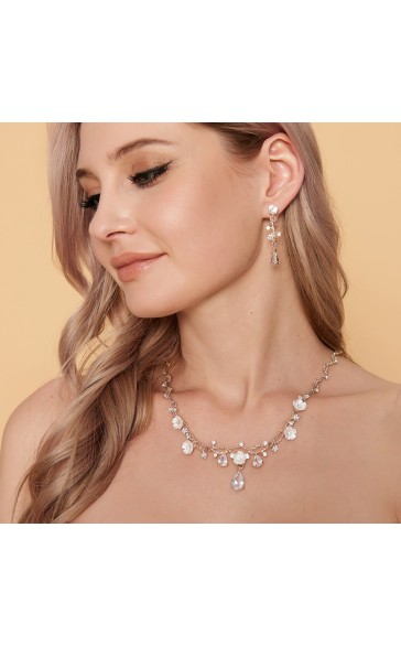 Ladies' Beautiful Alloy With Irregular Cubic Zirconia Jewelry Sets