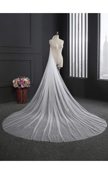 One-tier Cut Edge Cathedral Bridal Veils