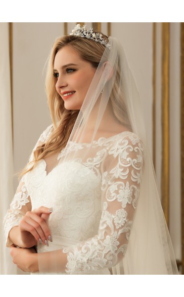 One-tier Cut Edge Cathedral Bridal Veils