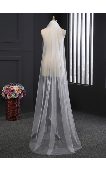 One-tier Cut Edge Chapel Bridal Veils