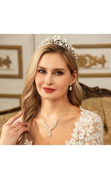 Ladies' Elegant Alloy With Drop Rhinestone Jewelry Sets For Bride