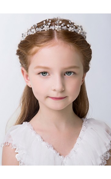 White Alloy Lovely Flower Girl Headbands