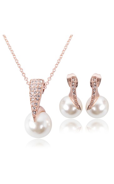 Ladies' Beautiful Alloy With Irregular Cubic Zirconia Jewelry Sets