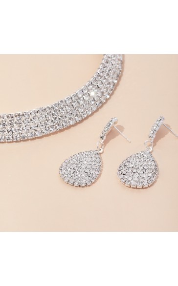 Ladies' Shining Alloy With Irregular Cubic Zirconia Jewelry Sets