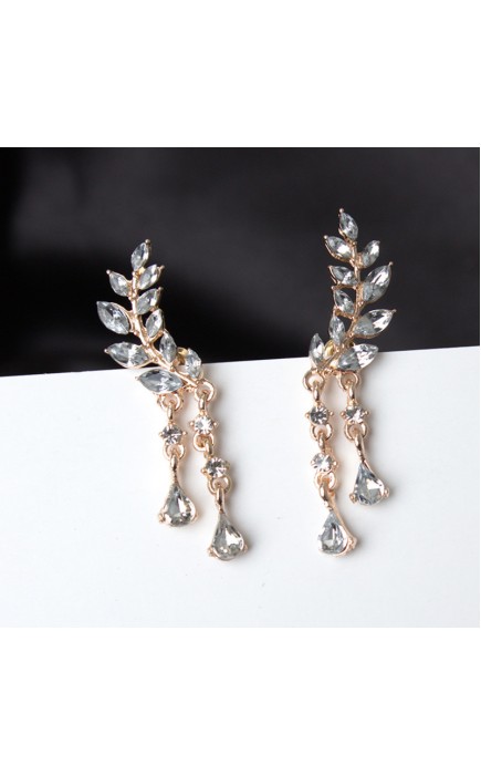 Ladies' Shining Alloy With Irregular Cubic Zirconia Earrings