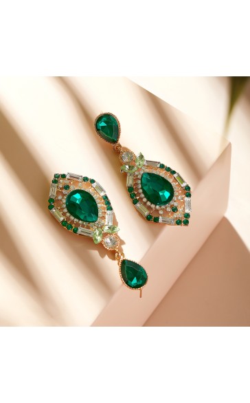 Ladies' Gorgeous Alloy With Irregular Rhinestone Earrings