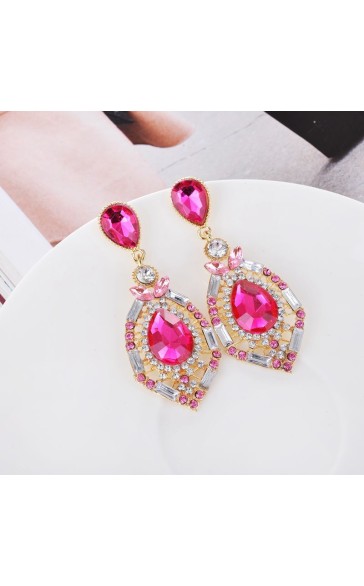 Ladies' Gorgeous Alloy With Irregular Rhinestone Earrings