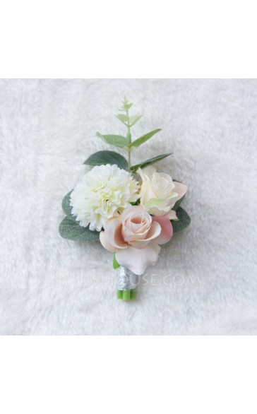 Free-Form Silk Flower Boutonniere (Sold in a single piece) -