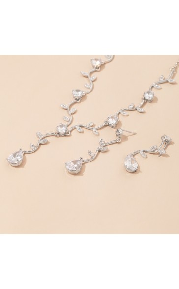 Ladies' Elegant Alloy With Irregular Cubic Zirconia Jewelry Sets