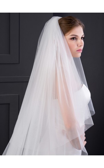 Two-tier Cut Edge Cathedral Bridal Veils