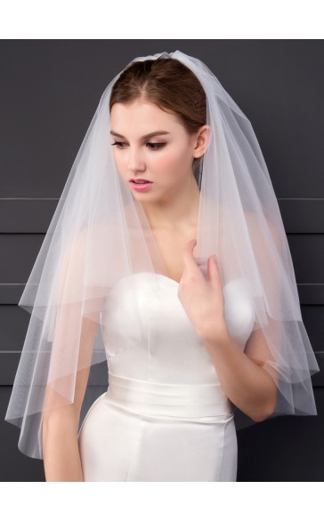 Two-tier Cut Edge Elbow Bridal Veils