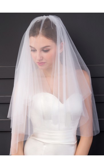 Two-tier Cut Edge Elbow Bridal Veils