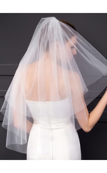 Two-tier Cut Edge Elbow Bridal Veils