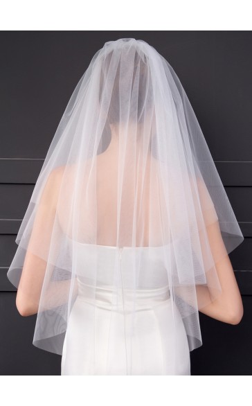 Two-tier Cut Edge Elbow Bridal Veils