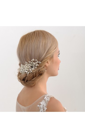 Combs & Barrettes/Headpiece Amazing With Venetian Pearl (Sold in single piece)