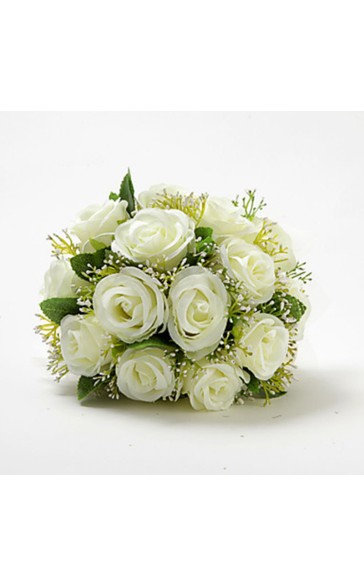 Round Silk Flower Bridal Bouquets (Sold in a single piece) -