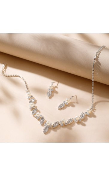 Ladies' Charming Alloy With Irregular Rhinestone Jewelry Sets