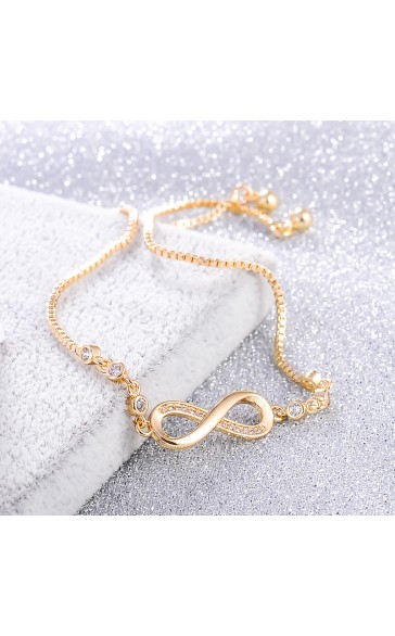 Ladies' Nice Alloy With Irregular Cubic Zirconia Bracelets