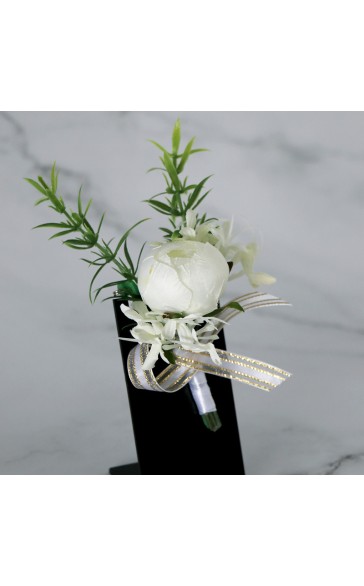 Gorgeous Free-Form Silk Flower Boutonniere (Sold in a single piece) -