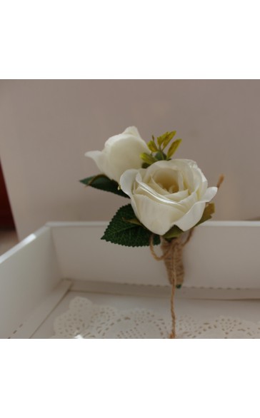 Free-Form Silk Flower Boutonniere (Sold in a single piece) - Boutonniere