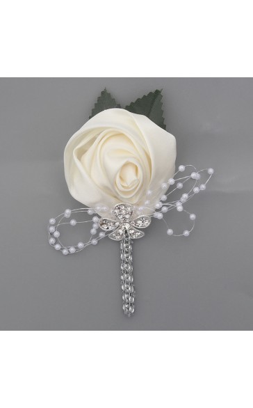 Classic Free-Form Satin Boutonniere (Sold in a single piece) -