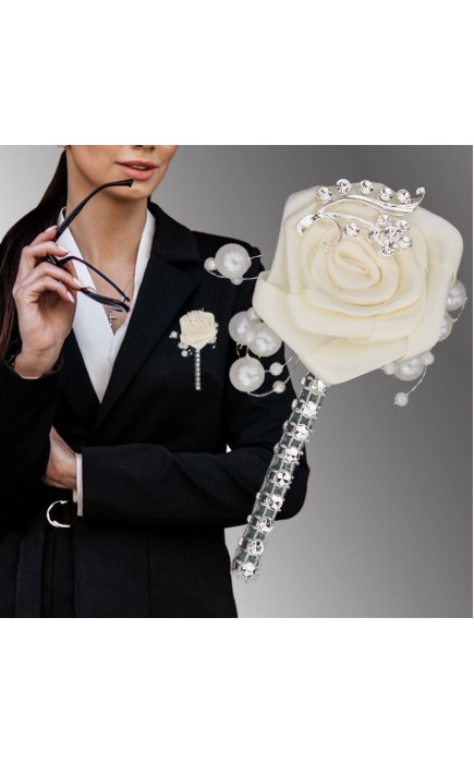 Classic Free-Form Satin Boutonniere (Sold in a single piece) -