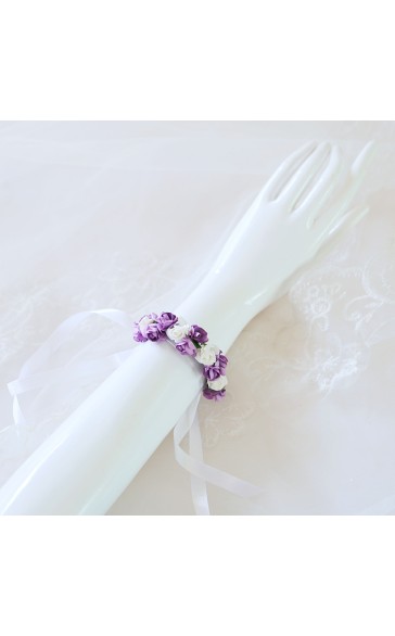 Free-Form Silk Flower Wrist Corsage (Sold in a single piece) -