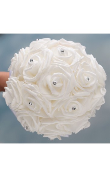 Round Foam Bridal Bouquets (Sold in a single piece) - Bridal Bouquets