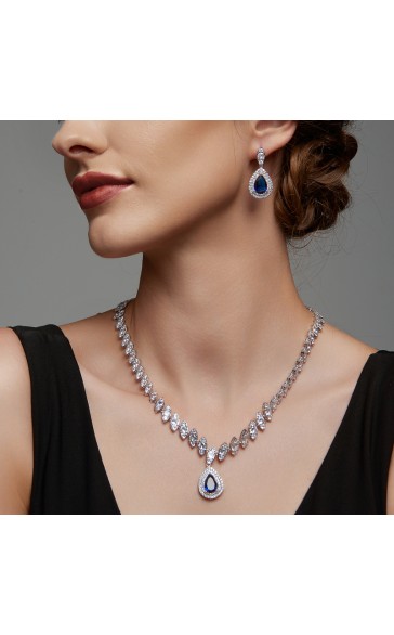 Ladies' Classic Alloy With Irregular Cubic Zirconia Jewelry Sets