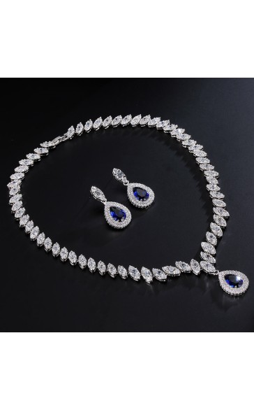 Ladies' Classic Alloy With Irregular Cubic Zirconia Jewelry Sets