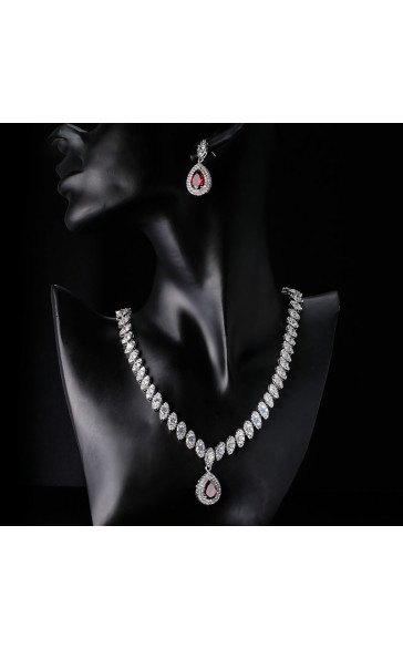 Ladies' Classic Alloy With Irregular Cubic Zirconia Jewelry Sets