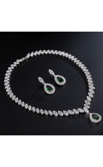 Ladies' Classic Alloy With Irregular Cubic Zirconia Jewelry Sets