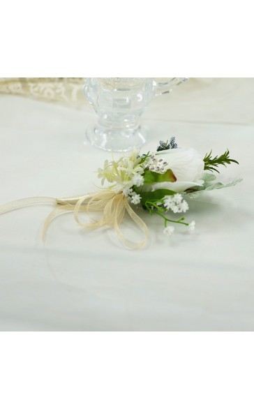 Free-Form Silk Flower Boutonniere (Sold in a single piece) -