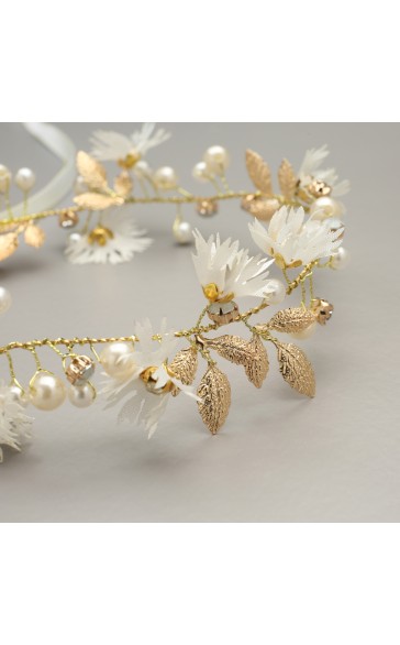 Alloy/Crystal With Flower Headbands (Sold in a single piece)