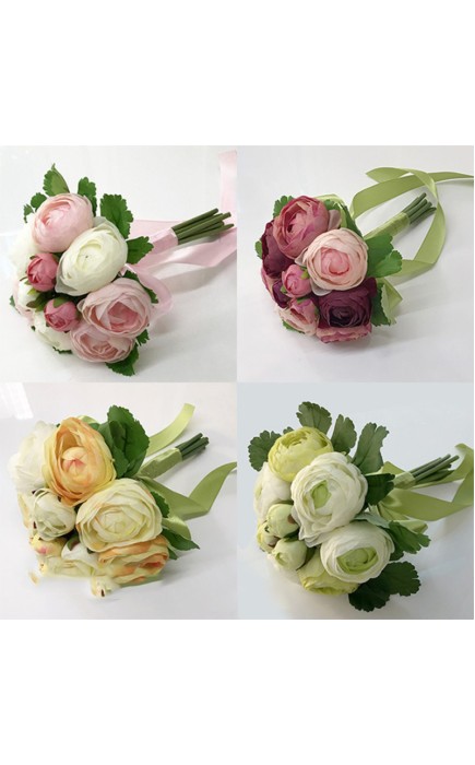 Vivifying Round Silk Flower Bridesmaid Bouquets -