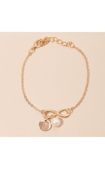 Elegant Alloy With Irregular Pearl Initial Bracelets Bracelets