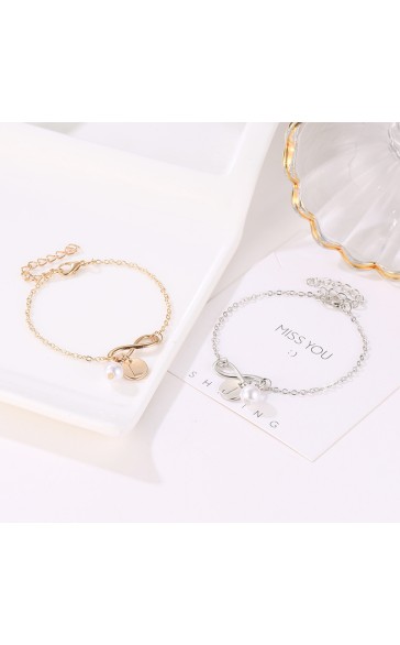 Elegant Alloy With Irregular Pearl Initial Bracelets Bracelets