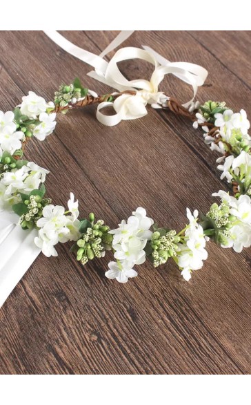 Silk Flower With Flower Flower Headband (Sold in a single piece)