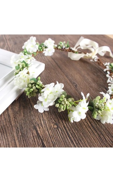 Silk Flower With Flower Flower Headband (Sold in a single piece)