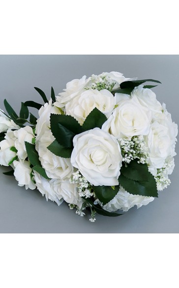 Simple And Elegant Cascade Silk Flower Bridal Bouquets - Bridal Bouquets