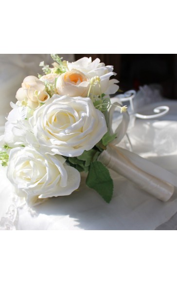 Elegant Round Silk Flower Bridal Bouquets - Bridal Bouquets