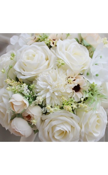 Elegant Round Silk Flower Bridal Bouquets - Bridal Bouquets