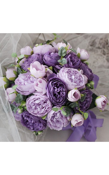 Elegant Round Silk Flower Bridal Bouquets - Bridal Bouquets