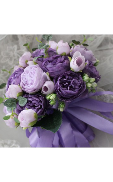 Elegant Round Silk Flower Bridal Bouquets - Bridal Bouquets