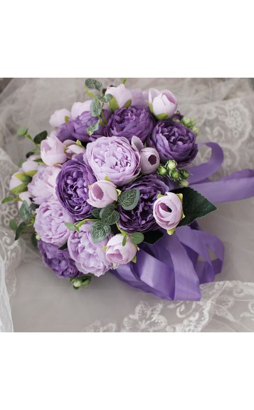 Elegant Round Silk Flower Bridal Bouquets - Bridal Bouquets