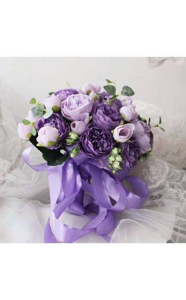 Elegant Round Silk Flower Bridal Bouquets - Bridal Bouquets