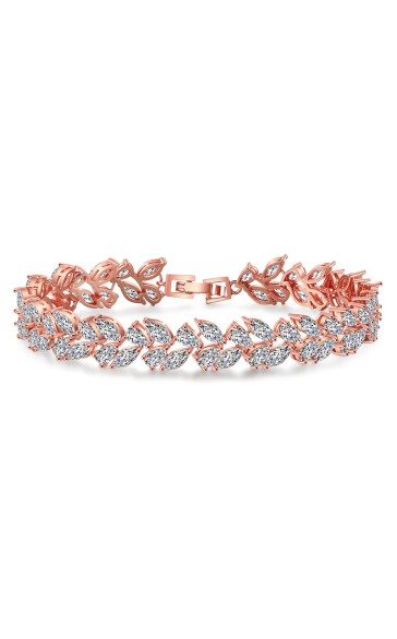 Ladies' Leaves Shaped Alloy With Irregular Cubic Zirconia Bracelets