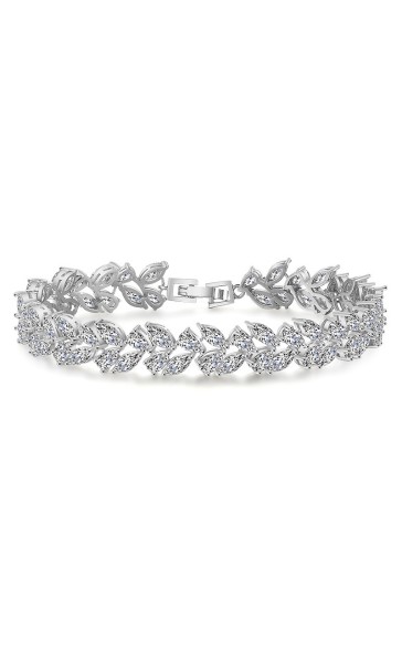 Ladies' Leaves Shaped Alloy With Irregular Cubic Zirconia Bracelets